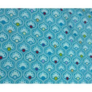 Nancy Halvorsen Curiosities Cotton Fabric 15" x 44" Turquoise Retro Print by Ben